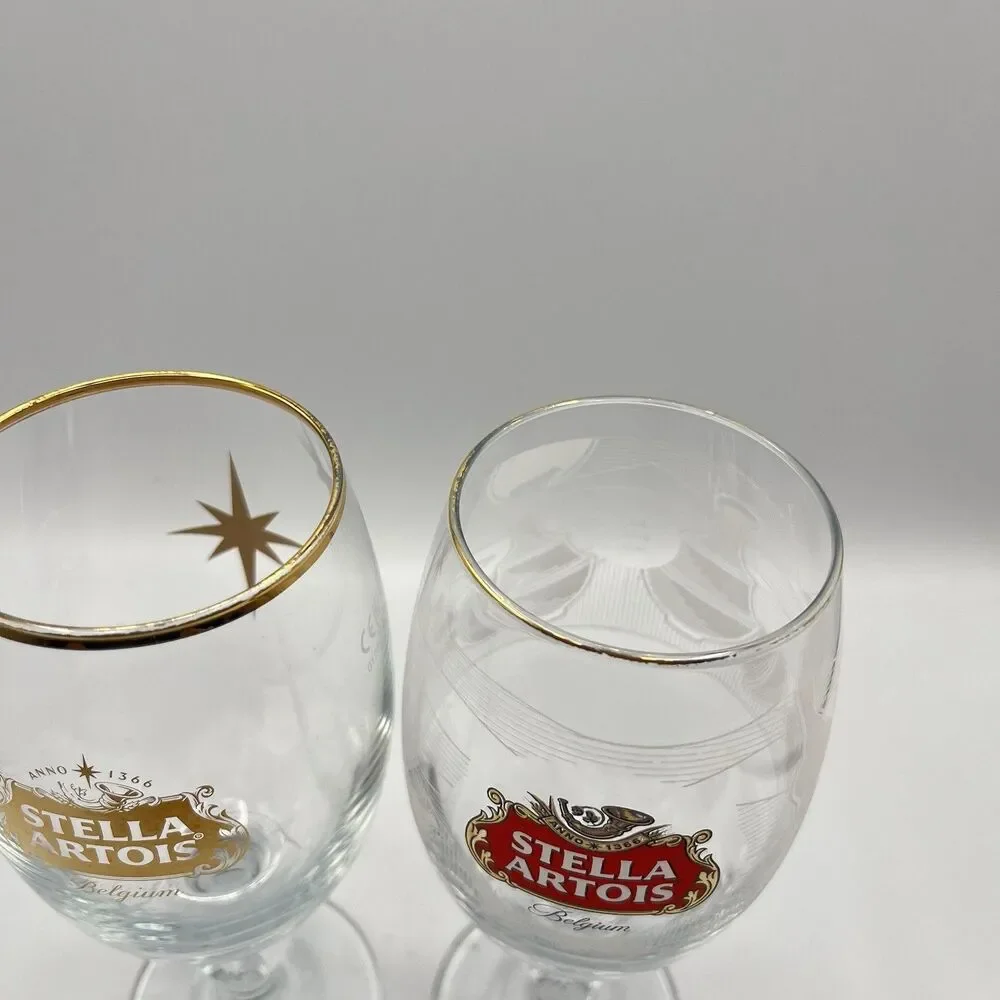 STELLA ARTOIS Belgium 33cl Glass Stem Barware - Set Of 2
